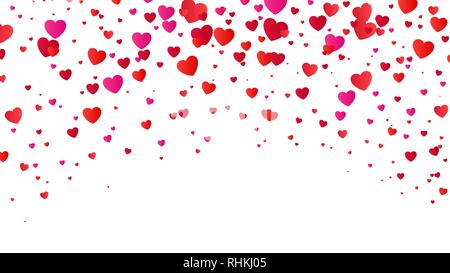 Rot bunte Herzen Halftone Valentinstag Hintergrund. Roten Herzen auf Weiß. Vector Illustration Stock Vektor