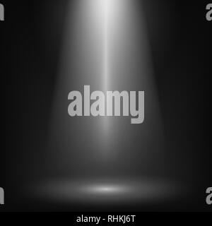 Szene beleuchtet Spotlight. Kino spotlight Leuchteffekt Hintergrund. Zeigen spotlight Hintergrund. Lichtstrahl auf schwarzen Bühne. Vector Illustration Stock Vektor
