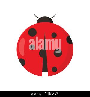 Lady Bug auf weißen Hintergrund für Grafik- und Webdesign, modernen einfachen Vektor unterzeichnen. Internet Konzept. Trendy Symbol für Web site Design web-Taste oder mobile App. Stock Vektor
