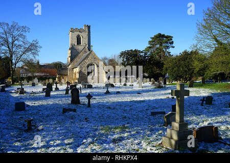 All Saints Church, William, im Winter Stockfoto