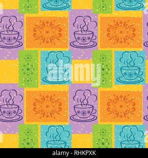 Nahtlose Hintergrund, Tassen Stock Vektor