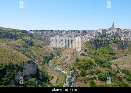 Gravina Schlucht und der murgia Plateau, Matera, Basilikata, Italien Stockfoto