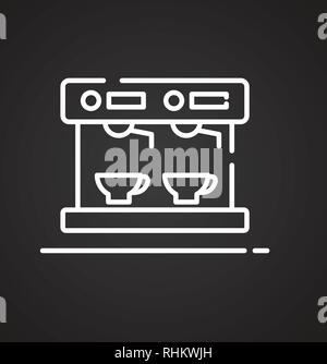 Kaffeemaschine Umrisse Symbol auf schwarzem Hintergrund für Grafik- und Webdesign, modernen einfachen Vektor unterzeichnen. Internet Konzept. Trendy Symbol für Website des Stock Vektor