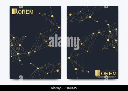 Moderne vector Template für Broschüre, Faltblatt, Flyer, Anzeige, Abdeckung, Katalog, Zeitschrift oder Jahresbericht. Wirtschaft, Wissenschaft, Medical Design. Wissenschaftliche Stock Vektor