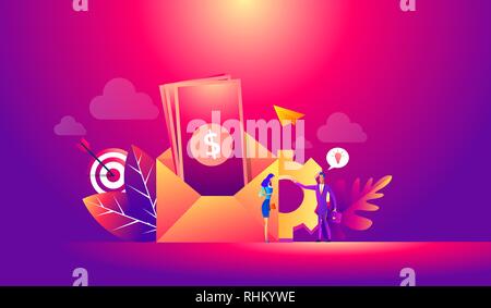 Zwei Geschäftspartnern geeinigt, die Hände zu schütteln. Erfolgreicher Abschluss, Zusammenarbeit, Partnerschaft, business meeting Konzept. Stock Vektor