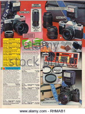 Vintage Kamera, Argos Katalog von 1985 Stockfoto