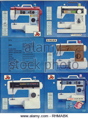 Nähmaschine, Argos Katalog von 1985 Stockfoto