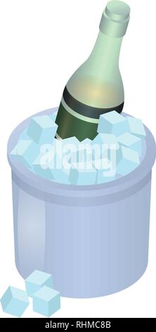 Champagner in der Ice-box Icon, isometrische Stil Stock Vektor