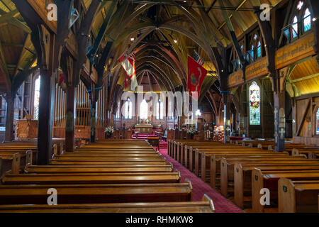 Innenraum von St. Paul's Kirche, Wellington, Neuseeland Stockfoto