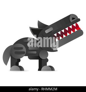 Big Bad Wolf Cartoon. Vector clip art Illustration auf weißem Hintergrund Stock Vektor