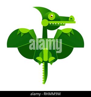 Cute cartoon Dinosaur auf weißem Hintergrund. Prähistorischen Ära. Vector Illustration Stock Vektor