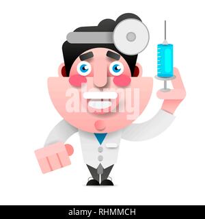 Vektor medical Symbol Arzt. Doktor mit Stethoskop. Medic Abbildung in einem flachen Stil. Stock Vektor