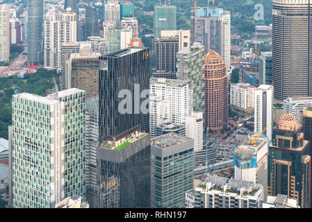 Ein Blick auf die Stadt von der Menara Tower in Kuala Lumpur, Malaysia Stockfoto