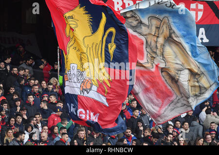 Foto LaPresse - Tano Pecoraro 03 02 2019 Genua - (Italia) Sport CalcioGenoa vs SassuoloCampionato di Calcio Serie A TIM" 2018/2019 - Stadio Luigi Ferraris "nella Foto: tifosi genoaPhoto LaPresse - Tano Pecoraro 03 Februar 2019 Stadt Genova - (Italien) Sport SoccerGenoa vs SassuoloItalian Fußball-Liga einen TIM 2018/2019 - "Luigi Ferraris "Stadiumin der Pic: Genua Unterstützer Stockfoto