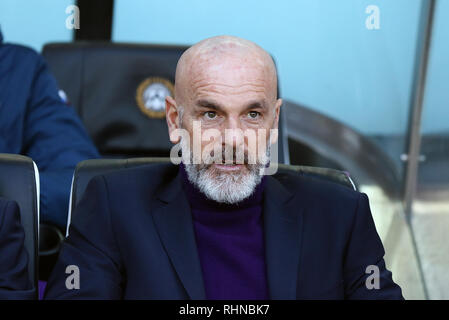 Udine, Italien. 03 Feb, 2019. Foto LaPresse/Andrea Bressanutti 03.02.2019 Udine (Italia) Sport Calcio Udinese vs Fiorentina - Campionato di calcio Serie A 22^ Giornata - Stadio" Dacia Arena" Nella Foto: pioli Foto LaPresse/Andrea Bressanutti 03 Februar, 2019 Udine (Italien) Sport Fussball Udinese vs Fiorentina - Italienische Fußball-Liga einen 22^Tag - "Dacia Arena" Stadion der Pic: pioli Credit: LaPresse/Alamy leben Nachrichten Stockfoto