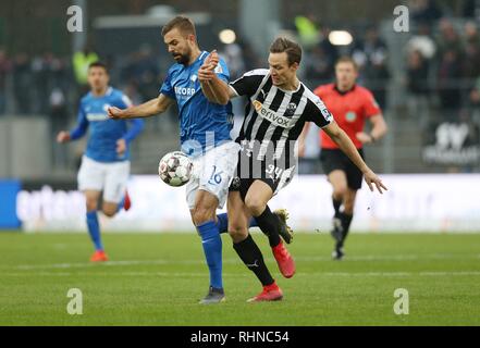 Sandhausen, Deutschland. 03 Feb, 2019. firo: 03.02.2019, Fußball, 2.Bundesliga, Saison 2018/2019, SV Sandhausen - VfL Bochum HINTERSEER versus KNIPPING | Verwendung der weltweiten Kredit: dpa/Alamy leben Nachrichten Stockfoto