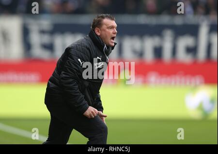 Sandhausen, Deutschland. 03 Feb, 2019. firo: 03.02.2019, Fußball, 2.Bundesliga, Saison 2018/2019, SV Sandhausen - VfL Bochum Trainer Uwe KOSCHINAT, Sandhausen | Verwendung der weltweiten Kredit: dpa/Alamy leben Nachrichten Stockfoto