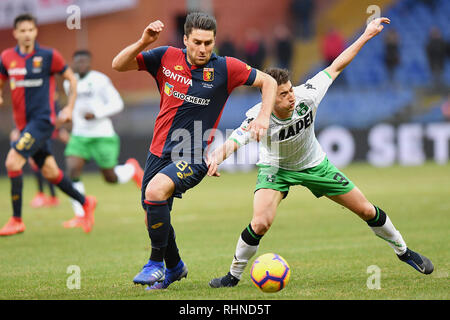 Genua, Italien. 03 Feb, 2019. Foto LaPresse - Tano Pecoraro 03 02 2019 Genua - (Italia) Sport CalcioGenoa vs SassuoloCampionato di Calcio Serie A TIM" 2018/2019 - Stadio Luigi Ferraris "nella Foto: zukanovic ervinPhoto LaPresse - Tano Pecoraro 03 Februar 2019 Stadt Genova - (Italien) Sport SoccerGenoa vs SassuoloItalian Fußball-Liga einen TIM 2018/2019 - "Luigi Ferraris "Stadiumin der Pic: zukanovic Ervin Credit: LaPresse/Alamy leben Nachrichten Stockfoto