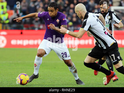 Udine, Italien. 03 Feb, 2019. Foto LaPresse/Andrea Bressanutti 03.02.2019 Udine (Italia) Sport Calcio Udinese vs Fiorentina - Campionato di calcio Serie A 22^ Giornata - Stadio" Dacia Arena" Nella Foto: Muriel Foto LaPresse/Andrea Bressanutti 03 Februar, 2019 Udine (Italien) Sport Fussball Udinese vs Fiorentina - Italienische Fußball-Liga einen 22^Tag - "Dacia Arena" Stadion der Pic: Muriel Credit: LaPresse/Alamy leben Nachrichten Stockfoto