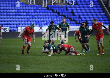 Reading, Großbritannien. 03 Feb, 2019. London Irish beat Coventry 27-17 im Madejski Stadium im Viertelfinale des RFU-Meisterschaft Cup 3 Frebruaru 2019 Credit: David Hammant/Alamy leben Nachrichten Stockfoto