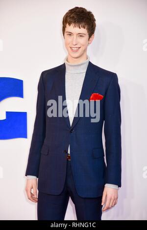 London, Großbritannien. 03 Feb, 2019. Angus Imrie, das Zicklein, das König. Familie Galavorstellung, Leicester Square, London.UK Credit: michael Melia/Alamy leben Nachrichten Stockfoto