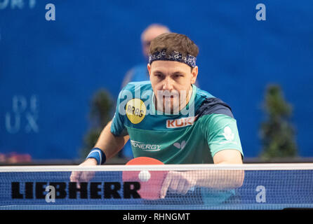 Montreux, Schweiz. 3. Feb 2019. Timo Boll (GER), Feb 3 2019 - Tischtennis: ITTF Europa Top 16 Cup Montreux 2019 an an der Pfad entführt Stadion in Montreux, Schweiz, 03-02-2019. Quelle: Eric Dubost/Alamy leben Nachrichten Stockfoto