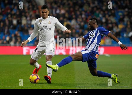 Madrid, Spanien. 03 Feb, 2019. Fußballspiel zwischen Real Madrid und Alaves der 2018/2019 die Spanische Liga, im Santiago Bernabeu, Madrid. (Foto: Jose L. Cuesta/261/Cordon drücken). Drücken Sie Credit: Casemiro Cordon CORDON PRESSE/Alamy leben Nachrichten Stockfoto