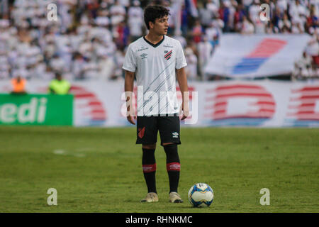 Curitiba, Brasilien. 03 Feb, 2019. PR - Curitiba - 03/02/2019 - Paranaense 2019, Paran Clube Atlético x PR-Matheus Anjos player von Atletico-PR beim Spiel gegen Parana Clube in Vila Capanema Stadion für die Meisterschaft 2019. Foto: Gabriel Machado/AGIF AGIF/Alamy Credit: Live-Nachrichten Stockfoto