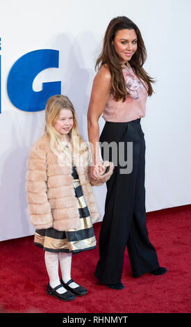 LONDON, ENGLAND - Feb 03: Michelle Heaton besucht eine Galavorstellung von "Das Kind, das King' im Odeon Leicester Square am Februar 03, 2019 in London, England. Stockfoto