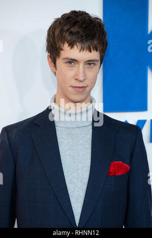 LONDON, ENGLAND - Feb 03: Angus Imrie besucht eine Galavorstellung von "Das Kind, das King' im Odeon Leicester Square am Februar 03, 2019 in London, England. Stockfoto