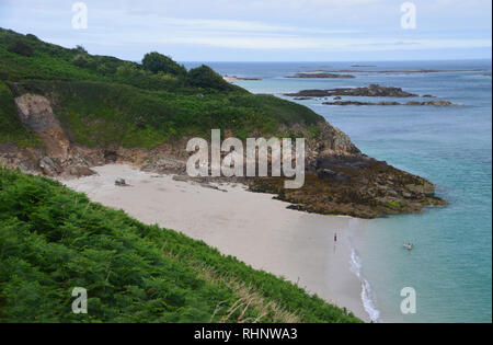 Belvoir Strand von der Küste weg auf die Insel Herm, Channel Islands.de. Stockfoto