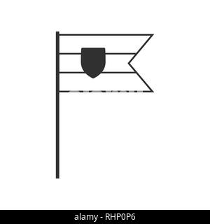 Slowakei Flagge Symbol in schwarzer Umriss flache Bauform. Tag der Unabhängigkeit oder der nationalen Feiertag Konzept. Stock Vektor