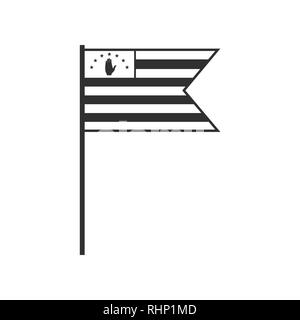 Abchasien Flagge Symbol in schwarzer Umriss flache Bauform. Tag der Unabhängigkeit oder der nationalen Feiertag Konzept. Stock Vektor