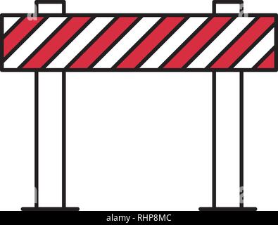 Straße Block Zeichen, Verkehr Barriere Vector Illustration Stock Vektor