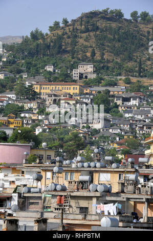 In Gjirokaster Alnbania. UNESCO-Weltkulturerbe, Europa Stockfoto