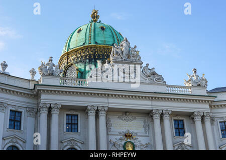 Hofburg in Wien, Österreich. Vor der St. Michael's Wing. Stockfoto