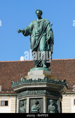 Statue von Kaiser Franz Joseph I. in der Hofburg Wien, Österreich Stockfoto