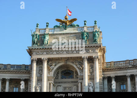 Hofburg in Wien, Österreich. Blick vom Heldenplatz Stockfoto