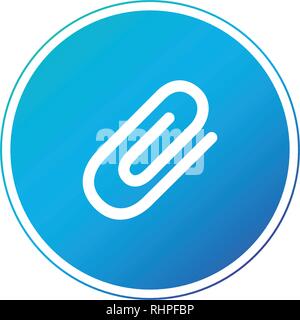 Büroklammer im Kreis Symbol. Flaches Design Stil. Büroklammer einfache Silhouette. Moderne, minimalistische, runde Symbol in stilvollem Design. Stock Vektor