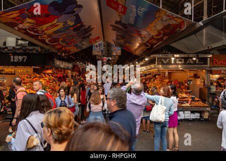 Merkat La Boqueria in Barcelona, Katalonien, Spanien Stockfoto