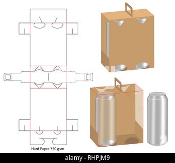 Getränkeverpackungen die cut Template Design. 3d Mock-up Stock Vektor