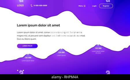 Lila wellig Hintergrund für die Landing Page Template. Stock Vektor