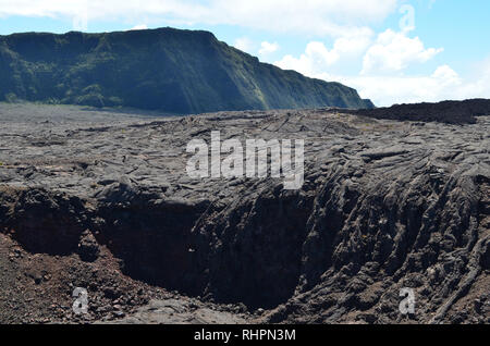 Mineral Landschaften am Piton de la Fournaise, Réunion Insel vulkanischen Massivs Stockfoto