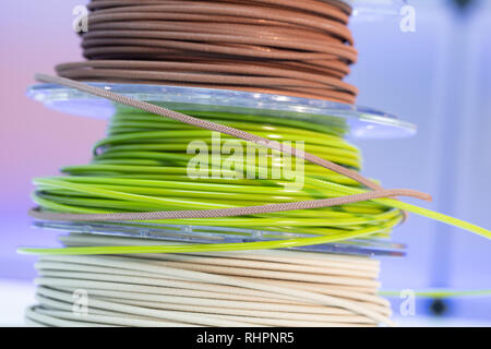 Schieber aus Kunststoff PETG Filamente für 3D-Drucker Stockfoto