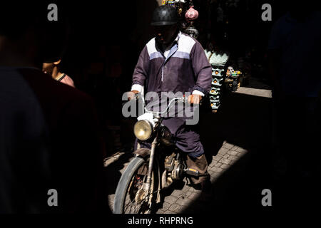 Marrakesch/Marokko/10-07-2018 Ein Blick von Marrakesch Straße Stockfoto