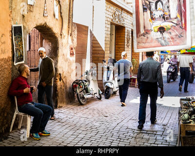 Marrakesch/Marokko/10-07-2018 Ein Blick von Marrakesch Straße Stockfoto