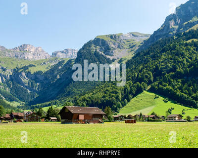 Engelberg, Schweiz - 30. Juli 2017: Natürliche Panorama auf das Tal Stockfoto