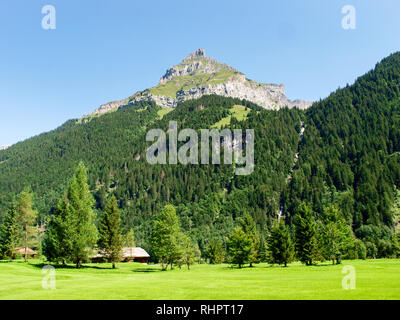 Engelberg, Schweiz - 30. Juli 2017: Natürliche Panorama auf das Tal Stockfoto