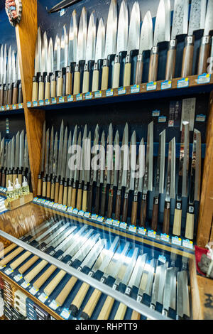 Tsubaya Hocho Shop, Kappabashi, Taito-ku, Tokyo, Japan Stockfoto