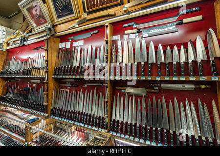 Tsubaya Hocho Shop, Kappabashi, Taito-ku, Tokyo, Japan Stockfoto